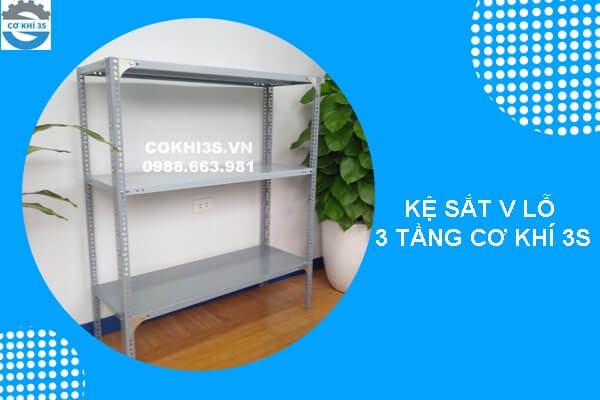 kệ sắt v lỗ 3 tầng