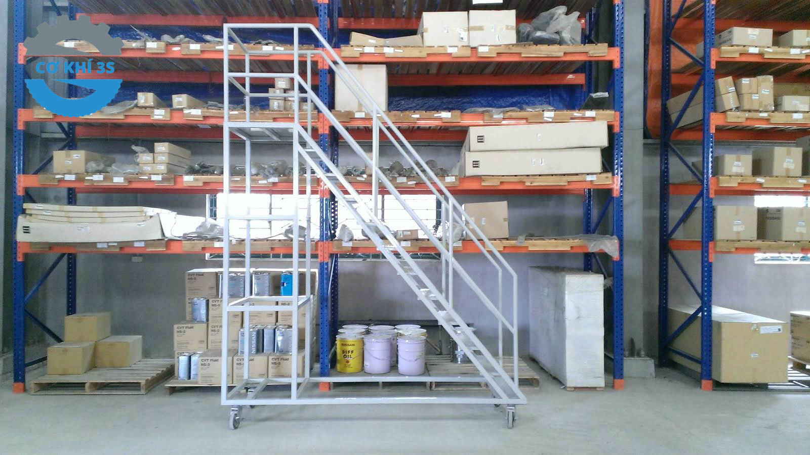 Báo giá thang di động công nghiệp giá tốt - thiết kế mới nhất hiện nay 13 cokhi3s xe thang 3s 6341.