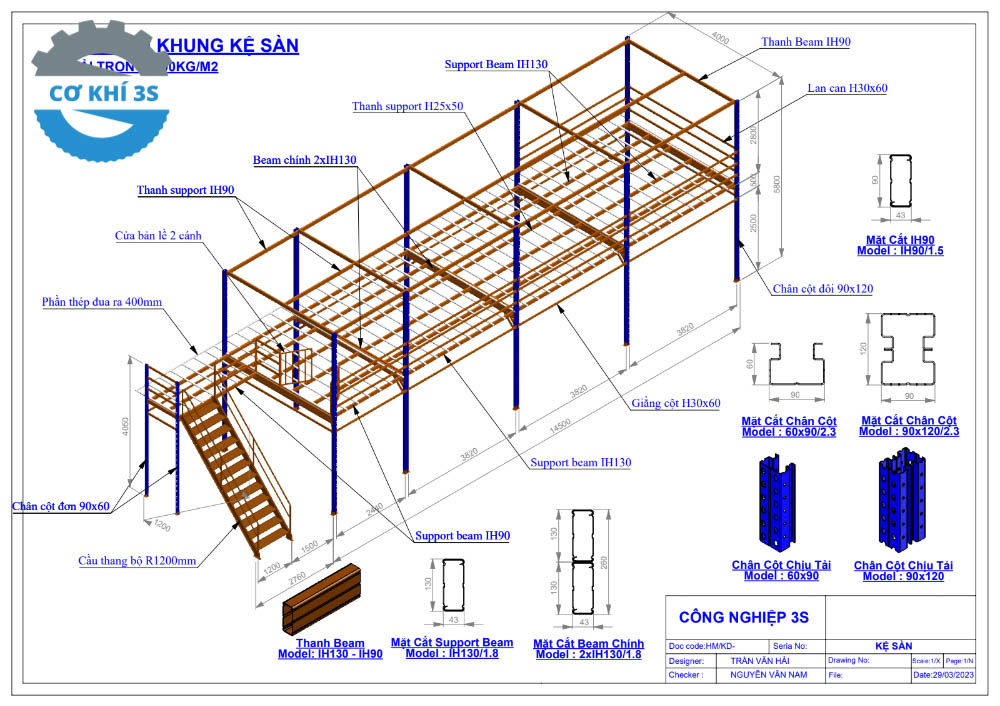 Cấu tạo và thông số kỹ thuật của kệ sàn lửng Mezzanine