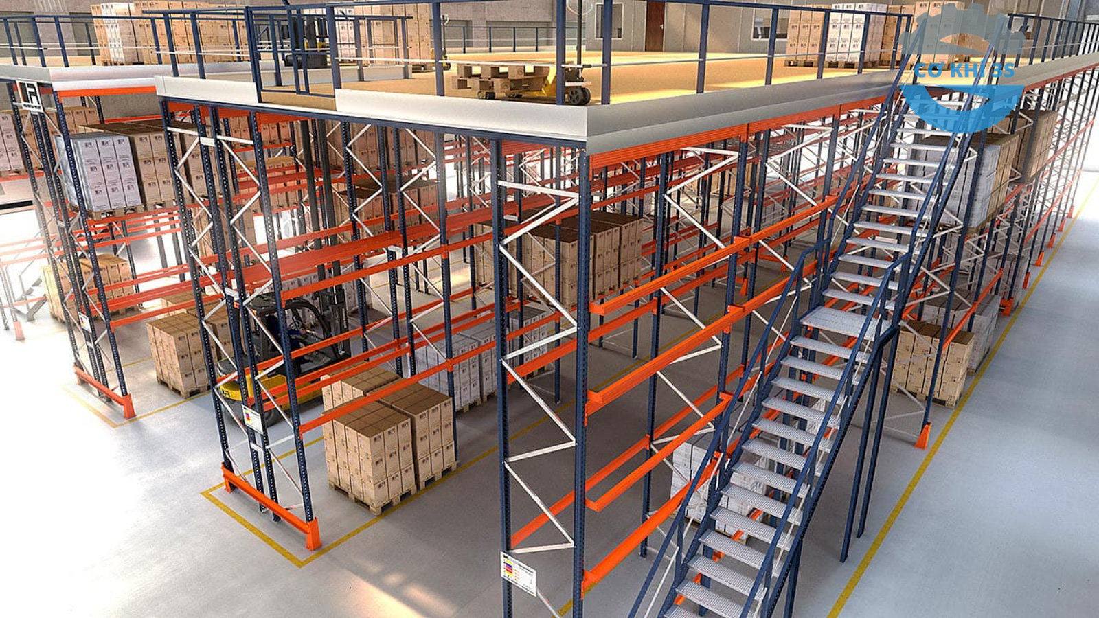 Tìm hiểu chi tiết về kệ sàn, kệ sàn mezzanine (hay còn gọi là tầng lửng) 12 ke ben duoi gac lung ben tren 2.