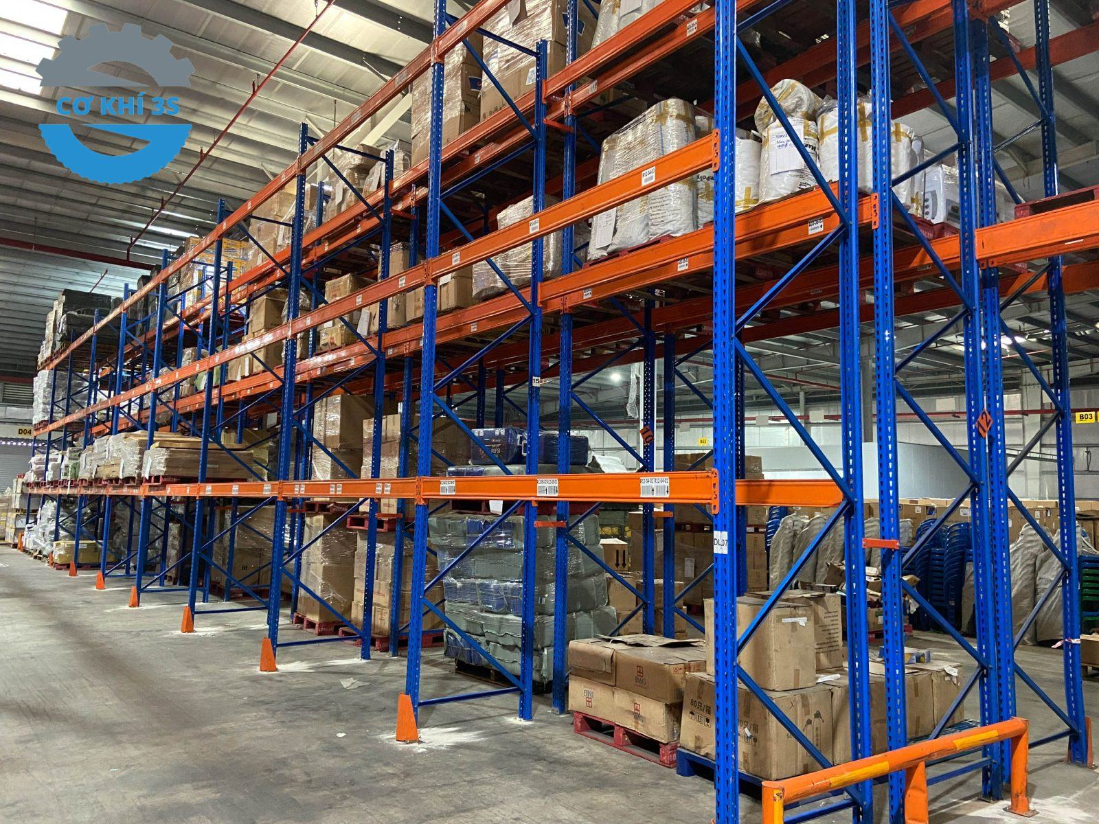 Đơn vị thiết kế, thi công Kệ Double Deep - Kệ Double Deep Pallet Racking 3 Cấu tạo kệ hạng nặng Double Deep