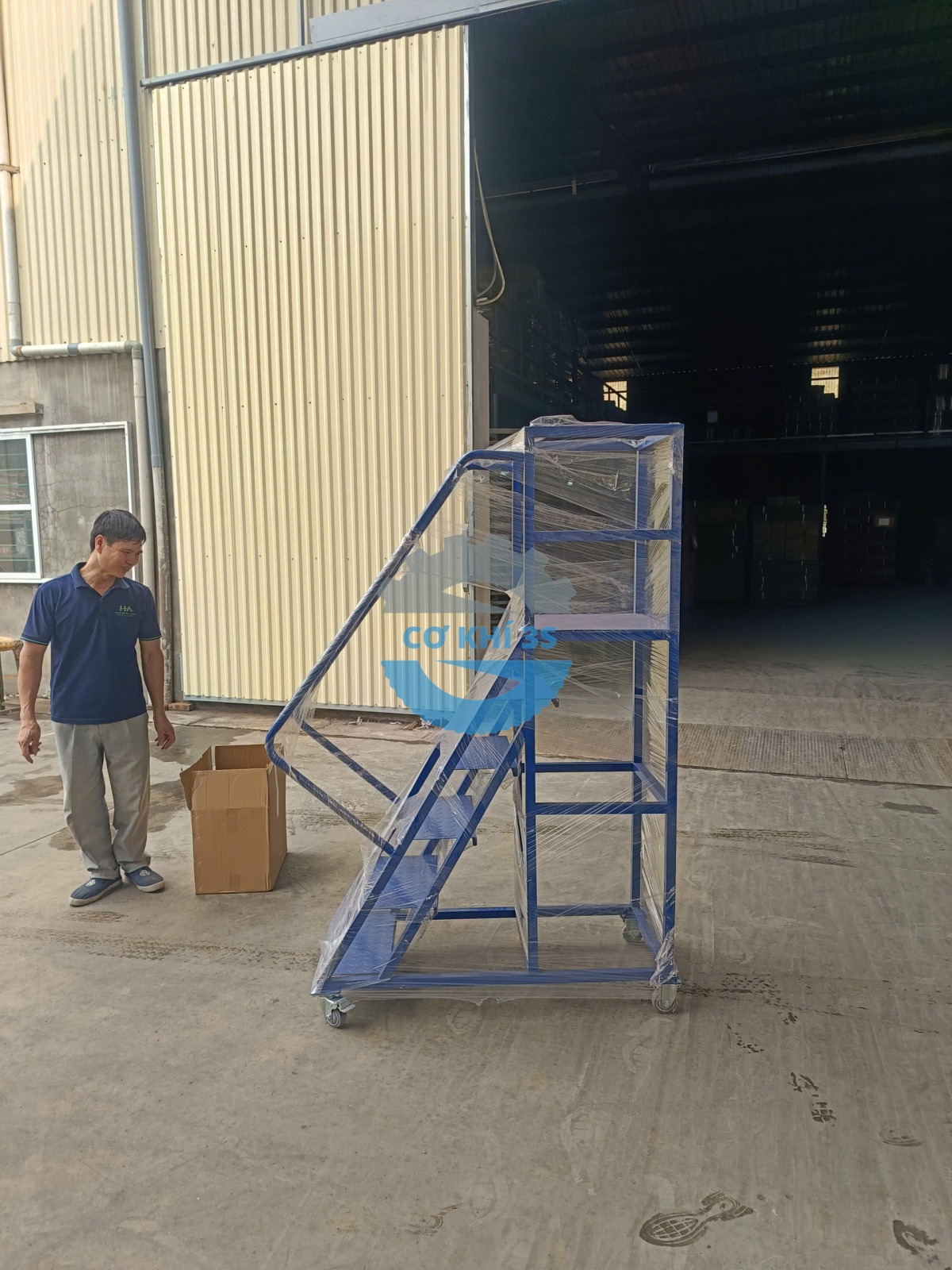 Xe thang di động cao 1200mm 11 thang co dinh 1 2m moi giao 6