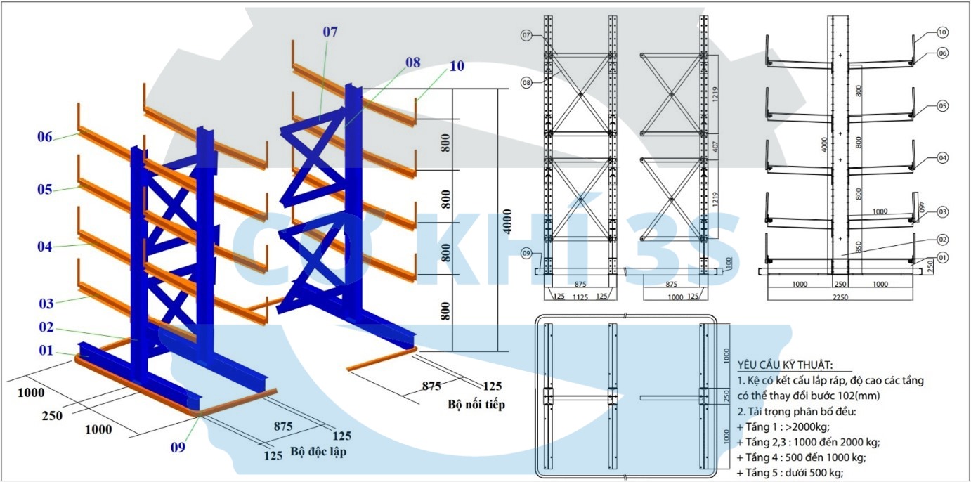Ứng Dụng Kệ Cantilever Trong Đời Sống 2 Cấu tạo của kệ tay đỡ